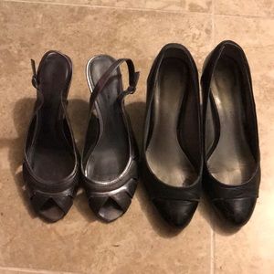 2 pairs of Bandolino black/dark grey heels size 6